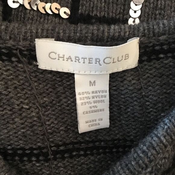 NWOT. Charter Club Women’s M Grey Sweater - Picture 6 of 8